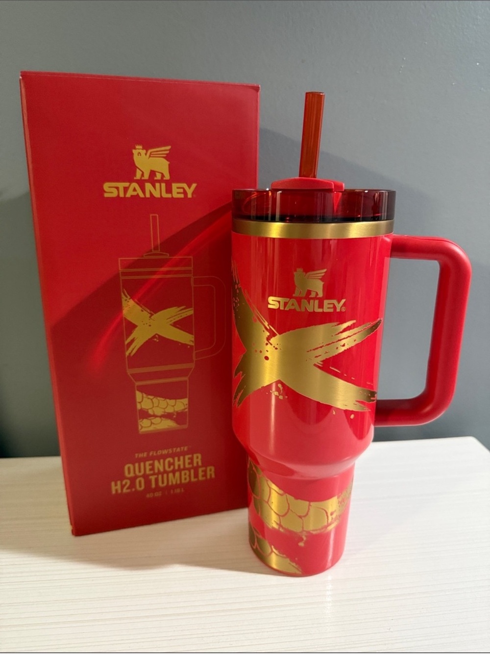 Stanley NIB Lunar New Year Quencher H2.0 Lunar Red, 2025 Year of the Wood Snake.